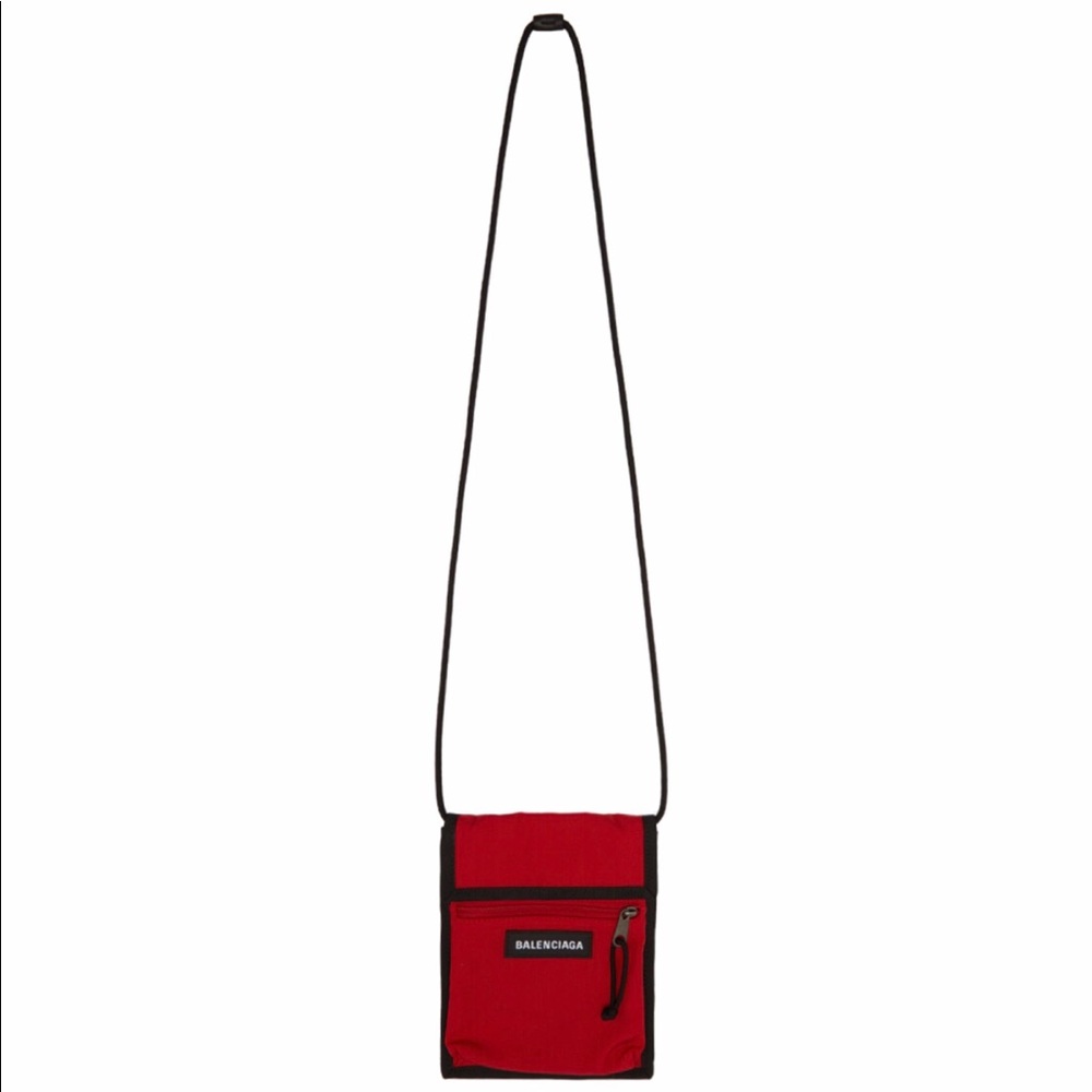 Balenciaga Red Explorer Strap Pouch
